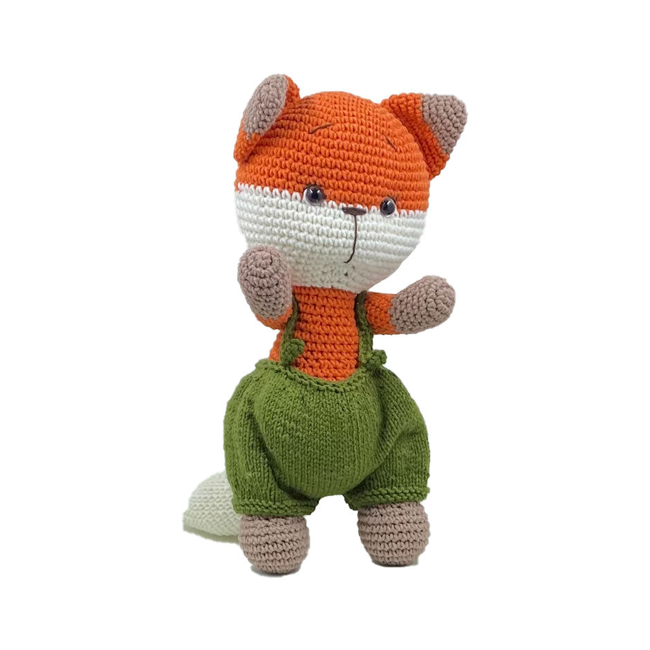 Lulibears Crochet Fox. Handmade stuffed animal, fox, knit by hand