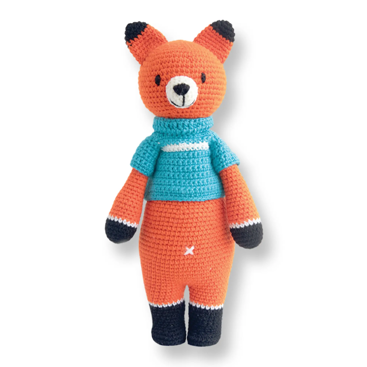 Lulibears Crochet Fox. Handmade stuffed animal, fox, knit by hand. –