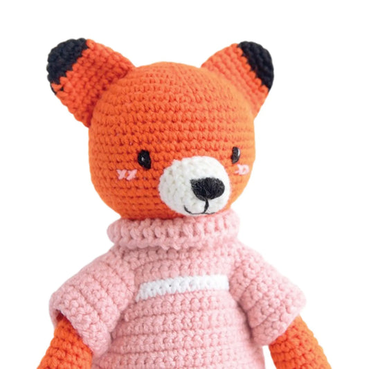 Lulibears Crochet Fox. Handmade stuffed animal, fox, knit by hand. –
