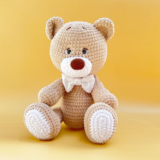 Large 20" tall Crochet Teddy Bears. Handmade stuffed animal, puppy, knit by hand.