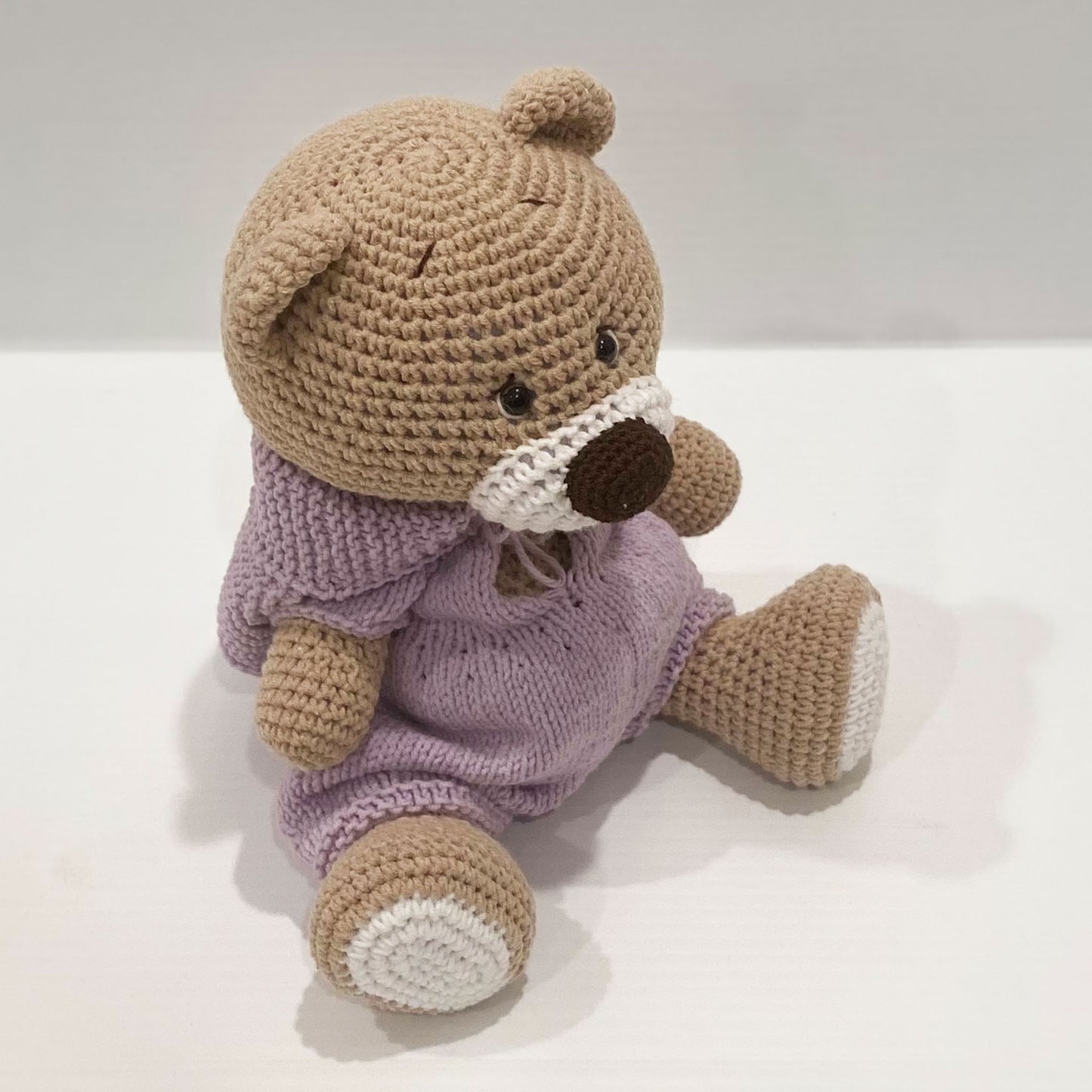 Purple Lulibears Crochet Teddy Bears. Handmade stuffed animal, puppy, knit by hand.